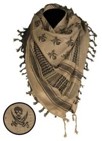Halstuch "Shemagh" Skull - coyote-schwarz, 110x110cm