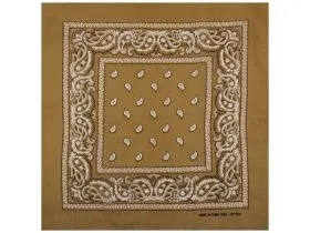 Bandana, ocker-weiss, Gr. 55 x 55 cm, Baumwolle