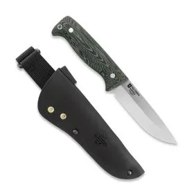 Peltonen Knives - M07 Full Tang grün, unbeschichtet, Lederscheide (schwarz)