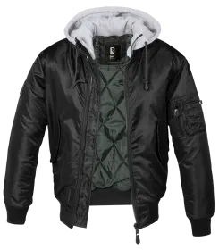 Brandit - MA1 Sweat Hooded Jacket black-grey