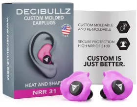Decibullz - Custom Molded Earplugs Gehörschutzstöpsel pink (SNR=27db)