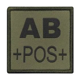 A10 Equipment - Patch Blutgruppe AB+ (oliv)