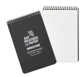 Modestone - Wasserfester Glow in the dark Notizblock 96x148mm, 30 Blatt (schwarz)