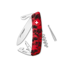 Militärshop Taschenmesser Limited Edition "Skull" - rot