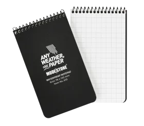 Modestone - Wasserfester Notizblock 76x130mm, 50 Blatt (schwarz)
