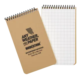 Modestone - Wasserfester Notizblock 76x130mm, 50 Blatt (tan)