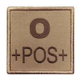 A10 Equipment - Patch Blutgruppe 0+ (tan)