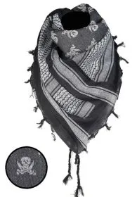 Halstuch "Shemagh" Skull - schwarz-weiss, 110x110cm