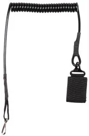 Sicherheitsband für Pistole, schwarz, mit Karabiner