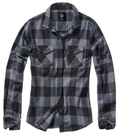 Brandit - Women Amy Flannel Shirt Long Sleeve black/grey