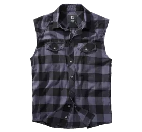 Brandit - Check Shirt Sleeveless black/grey