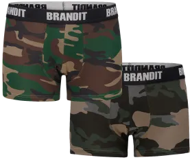 Brandit - Boxer Shorts Logo 2 Pack woodland-darkcamo