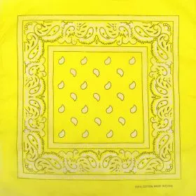 Bandana, gelb Paisley, Gr. 55 x 55 cm, Baumwolle