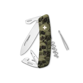 Militärshop Taschenmesser Limited Edition "Skull" - oliv