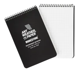 Modestone - Wasserfester Notizblock 96x148mm, 50 Blatt (schwarz)