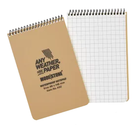 Modestone - Wasserfester Notizblock 96x148mm, 50 Blatt (tan)
