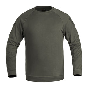 Pullover, Longsleeve, Crewneck, Olive, Plain knit