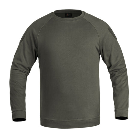 Pullover, Longsleeve, Crewneck, Olive, Plain knit