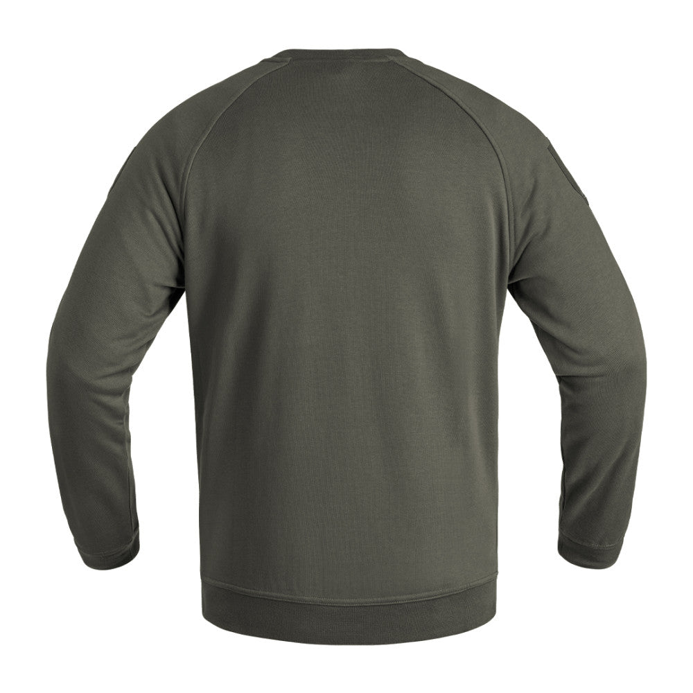 Langarmshirt, Olivegrün, Rundhals, Pullover, Baumwolle
