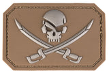 Klettabzeichen skull with swords - dark coyote