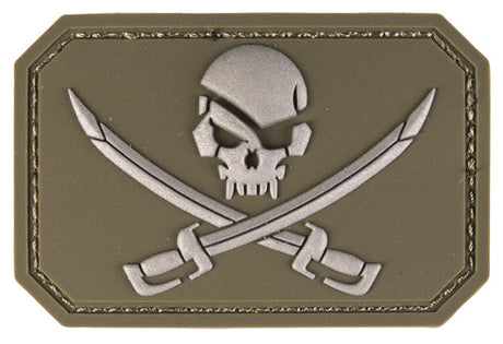 Klettabzeichen skull with swords - oliv