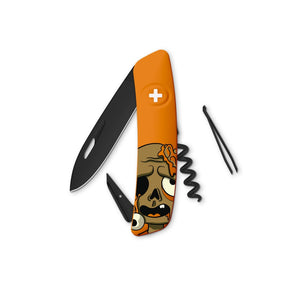 Taschenmesser D01 AllBlack Zombie - orange