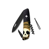 Taschenmesser D01 Skull Head - graphitschwarz