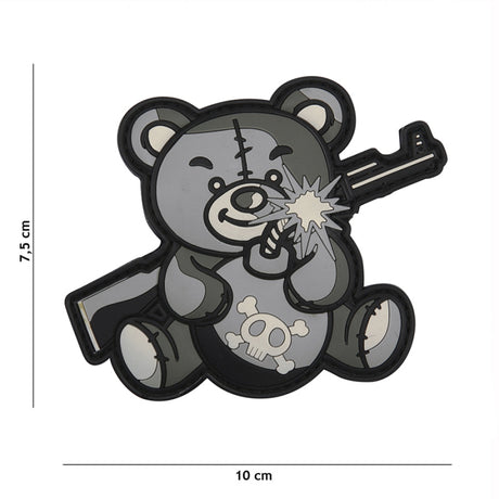 Klettabzeichen Terror Teddy - grau