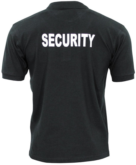 Poloshirt, schwarz, "Security", bedruckt