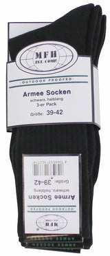 Army Socken, schwarz, halblang, 3er Pack