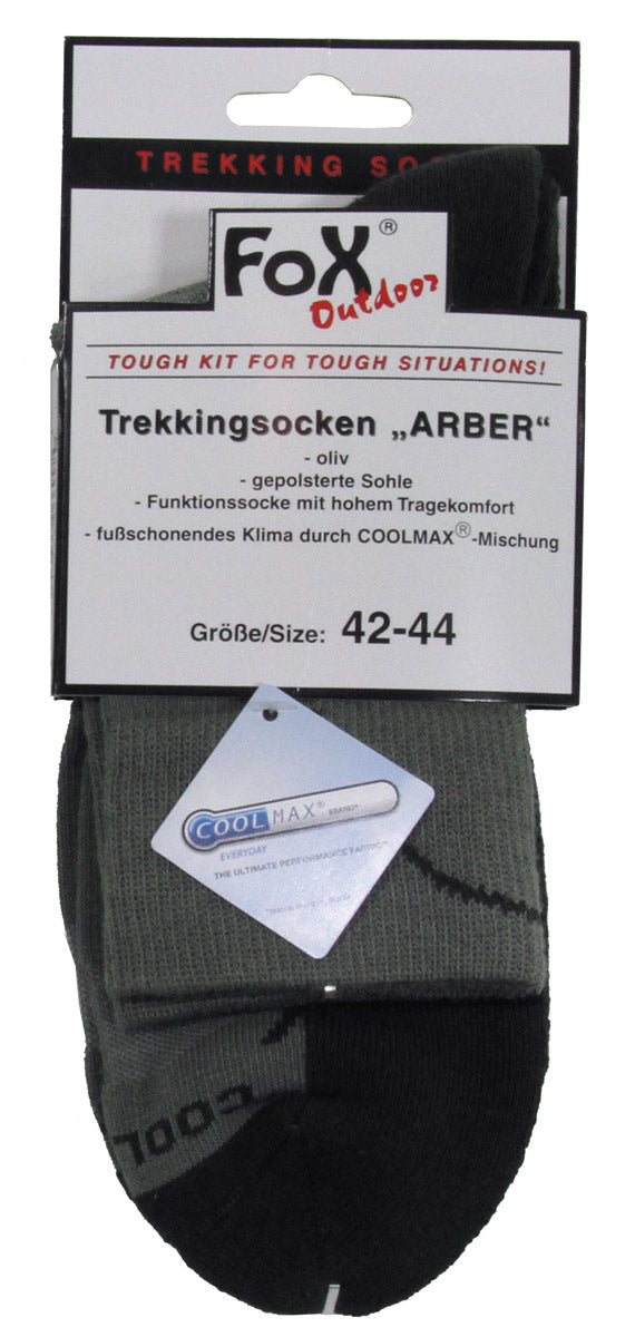 Trekkingsocken, "Arber", gepolsterte Sohle, oliv