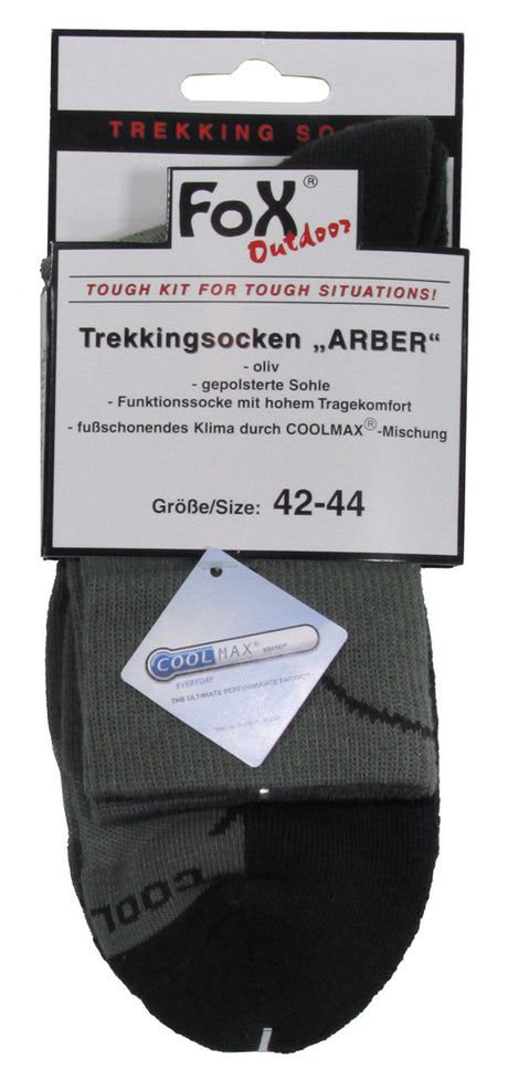 Trekkingsocken, "Arber", gepolsterte Sohle, oliv