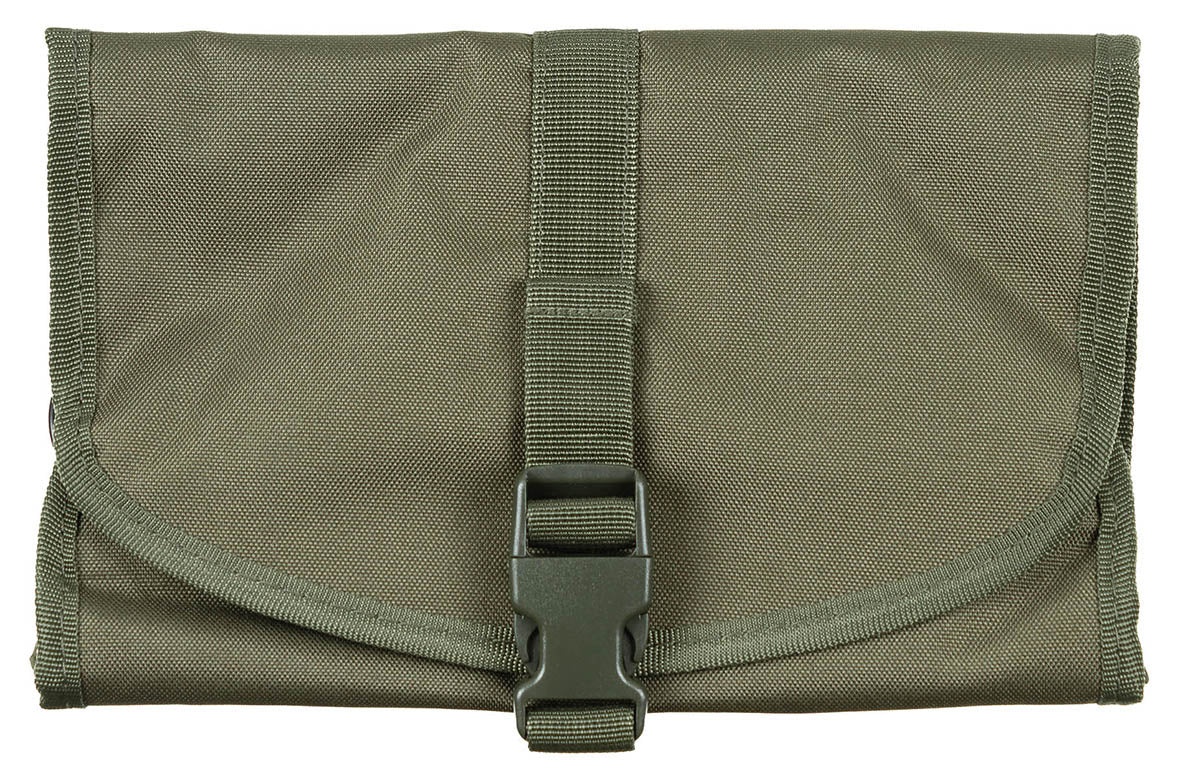 Waschzeugtasche, oliv, rollbar