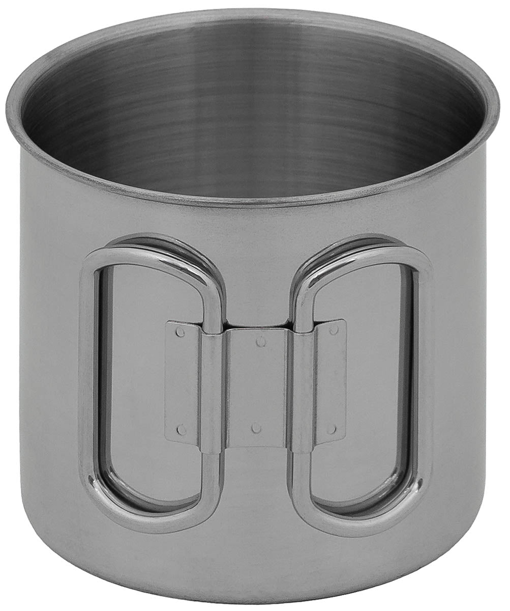 Tasse, Edelstahl, Klappgriffe, ca. 450 ml