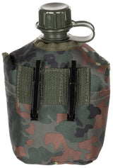 US Plastikfeldflasche, 1 l, Hülle, flecktarn, BPA-frei