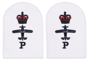 Brit. Stickabzeichen, weiss, "ROYAL NAVY, P", neuw.