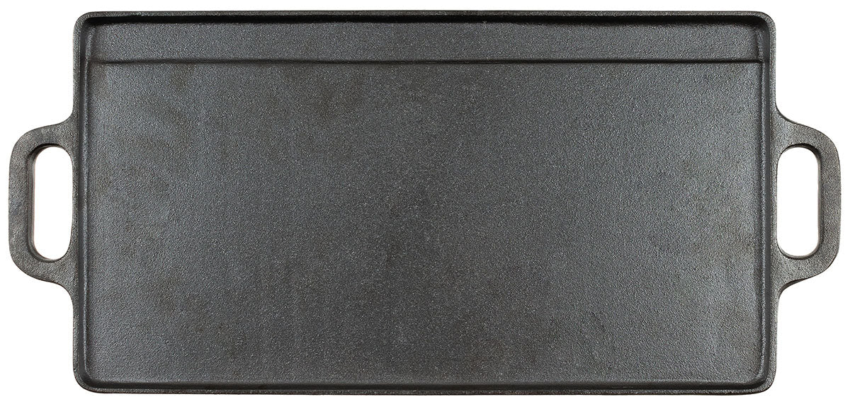 Grillplatte, Gusseisen, 2 Griffe, ca. 50 x 23 x 1,5 cm