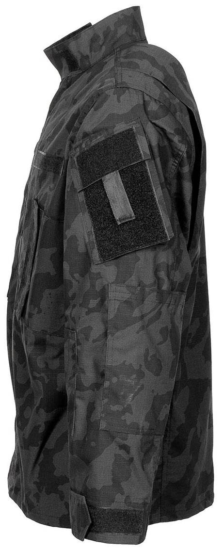 Bekleidung, Mantel, Jacke, Militärisch, Militärische Uniform, Tarnjacke, Kampfjacke, Camouflage, Armstulpen-Patch, Klettersch