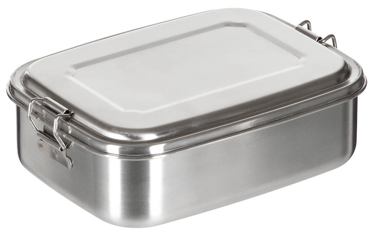 Lunchbox, Edelstahl, ca. 18 x 14 x 6,5 cm