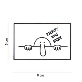 Klettabzeichen Kilroy Was Here - weiss