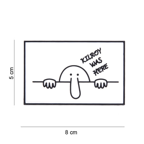 Klettabzeichen Kilroy Was Here - weiss