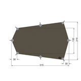 Tatonka - Tarp Wing 2 LT stonegrey-olive (315 x 215cm)