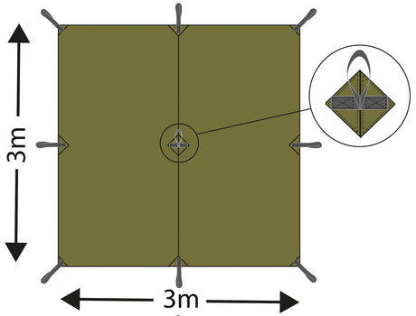 Mehrzweckplane, "Tarp Extrem", woodland, ca. 300 x 300 cm