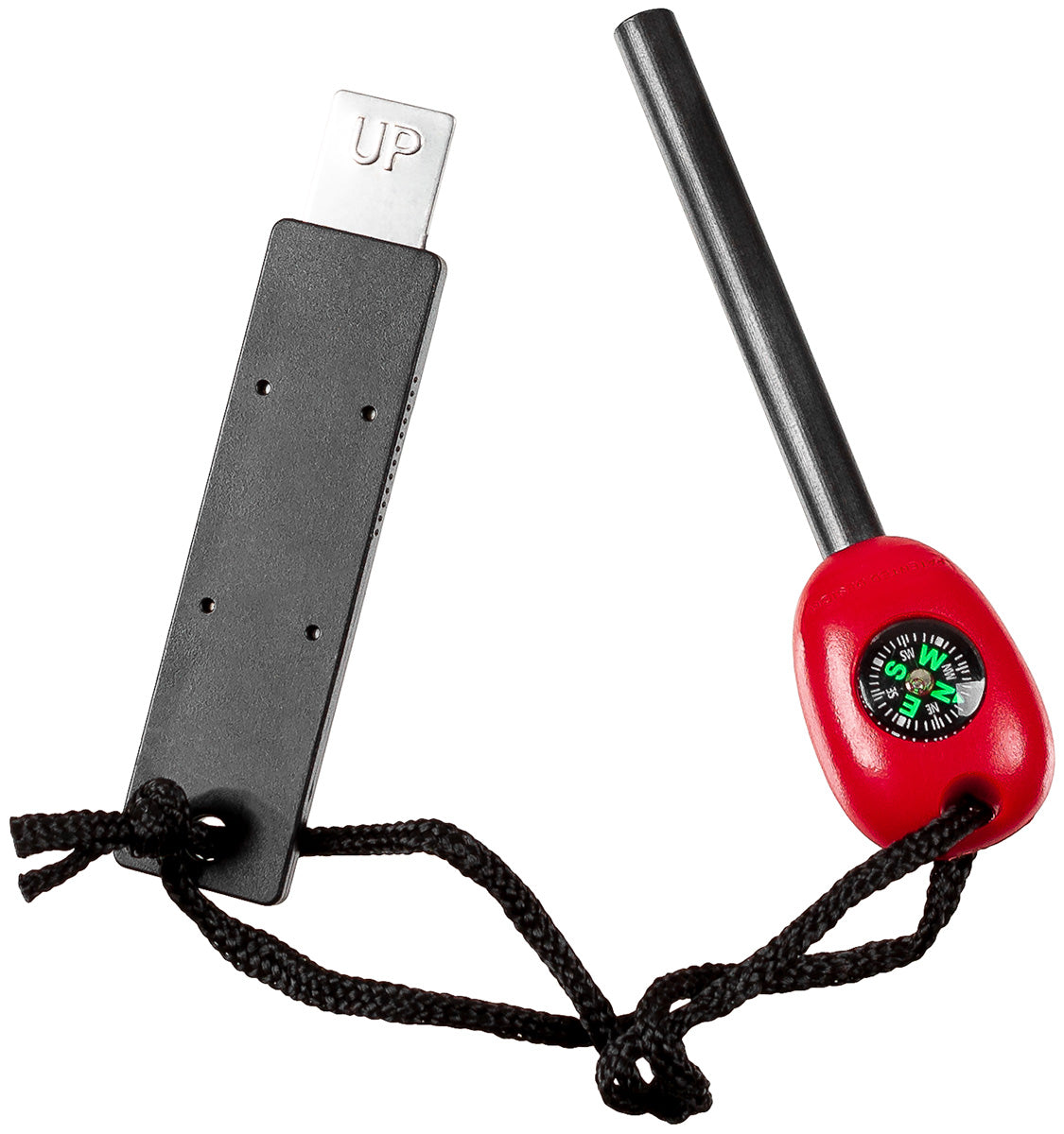 Feuerstarter, Zündstein, mit Kompass