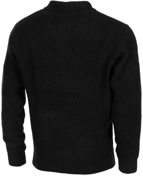 Pullover, "Troyer", schwarz, mit Reissverschluss