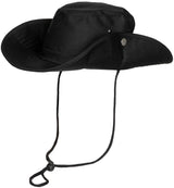 Buschhut, schwarz, mit Kinnband, zum Hochstellen