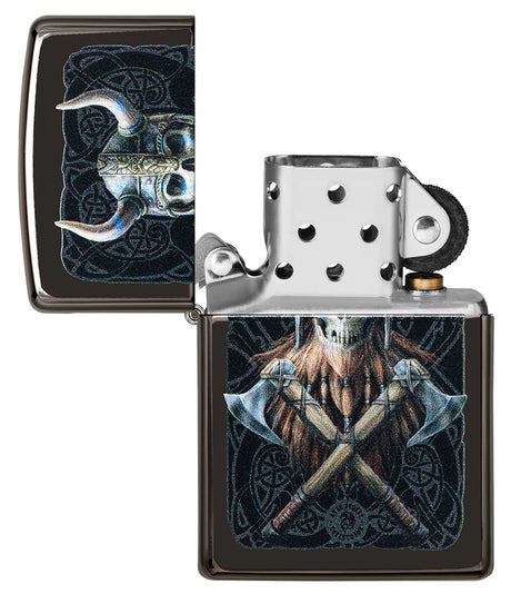 Zippo Feuerzeug - Wikinger mit Streitäxten