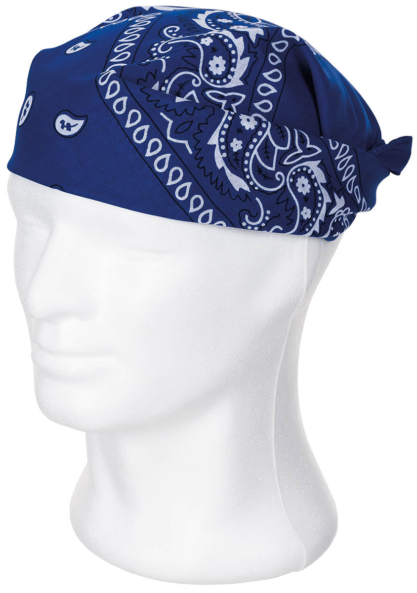 Bandana, royalblau-weiss, ca. 55 x 55 cm, Baumwolle