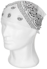 Bandana, weiss-schwarz, ca. 55 x 55 cm, Baumwolle