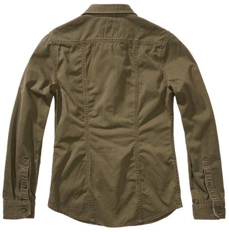Women Vintage Shirt Long Sleeve olive